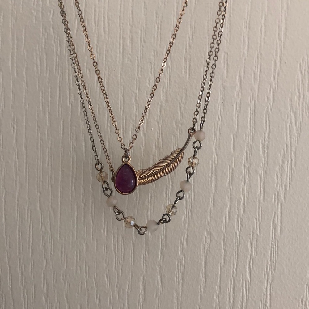 Pretty gold and purple necklace